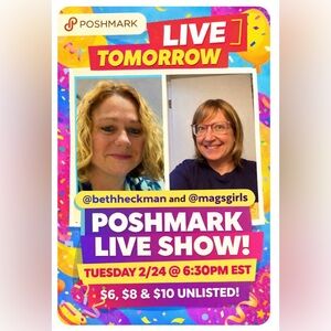 LIVE SHOW WITH BETH & MAGS 2/24 @ 6:30p EST  UNLISTED!!!! ALL SIZES‎